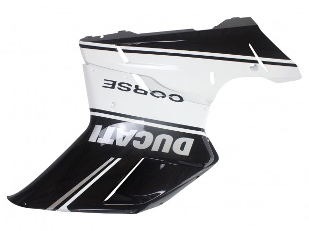 2007-2014 Ducati 848/1098/1198 Motorcycle Fairings - White Glossy Black Corse Canada