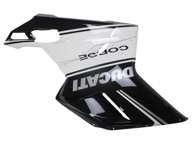 2007-2014 Ducati 848/1098/1198 Motorcycle Fairings - White Glossy Black Corse Canada