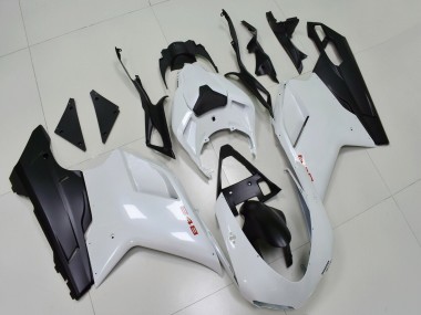 2007-2014 Ducati 848 Motorcycle Fairings - White Matte Black Canada