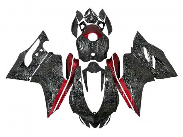 2011-2014 Ducati Panigale 899/1199 Motorcycle Fairings - Black Forged Carbon Fiber Style Red Canada