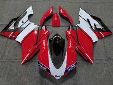 2015-2020 Ducati 959/1299 Motorcycle Fairing - White Red Glossy Black Unibat Flex-Box Canada