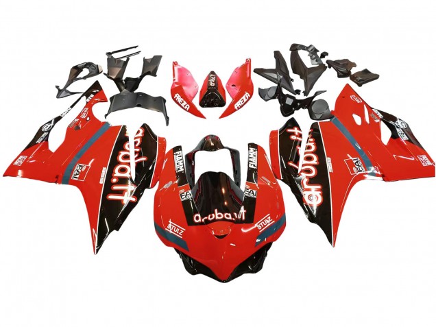2015-2020 Ducati 959/1299 Motorcycle Fairings - Red Glossy Black Fiamm Canada