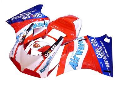 1993-2005 Ducati 748/916/996/998 Motorcycle Fairings - White Red Blue Air Waves Canada