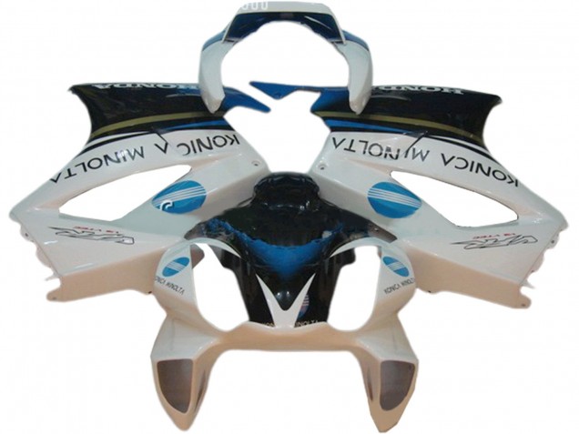 2002-2013 Honda VFR 800 Motorcycle Fairings - White Blue Black Konica Minolta Canada