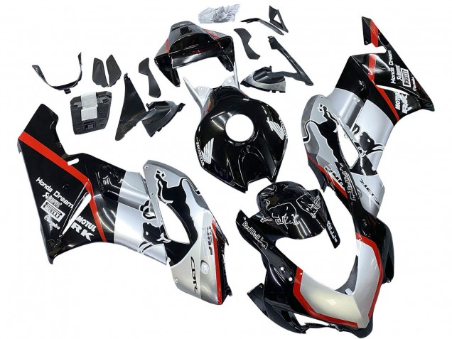 2004-2005 Honda CBR1000RR Motorcycle Fairings - Silver Glossy Black Red Stripe Canada