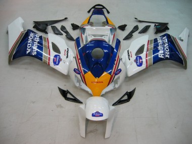 2004-2005 Honda CBR1000RR Motorcycle Fairings - White Blue Gold Rothmans Canada