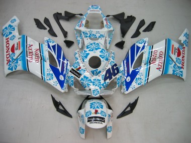 2004-2005 Honda CBR1000RR Motorcycle Fairings - White Blue Snow Nastro Azzurro 46 Canada