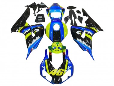 2006-2007 Honda CBR1000RR Motorcycle Fairings - Blue Fluorescent Green Glossy Black Shark 46 Canada