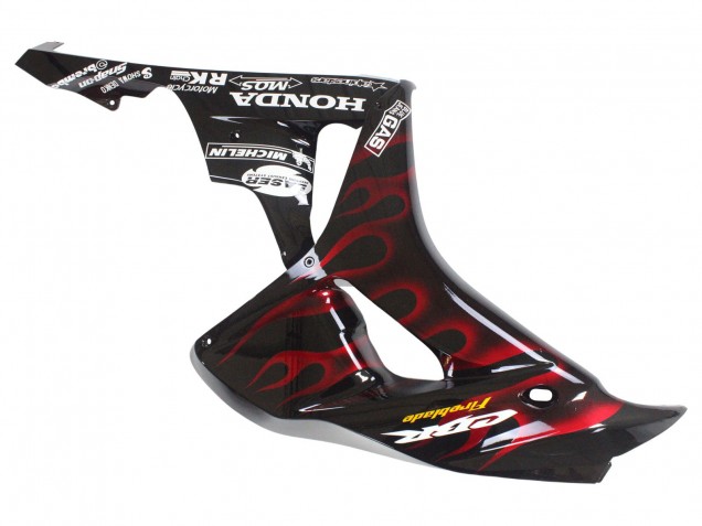 2006-2007 Honda CBR1000RR Motorcycle Fairings - Glossy Black Yellow Red Flame Canada
