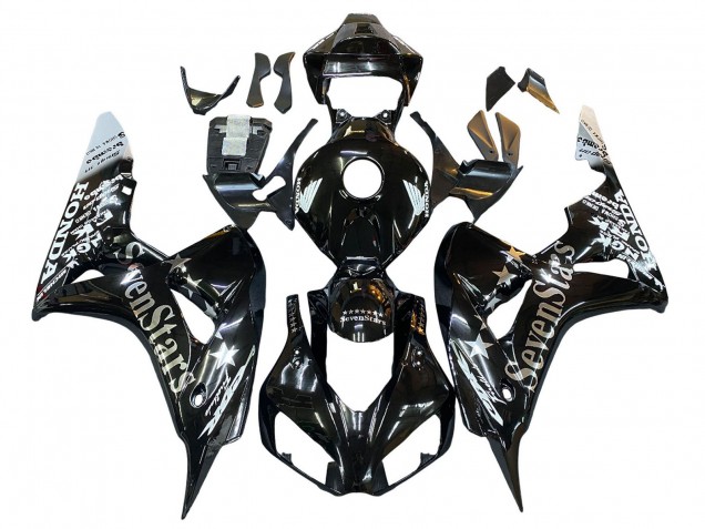 2006-2007 Honda CBR1000RR Motorcycle Fairings - Glossy Black Gold SevenStars Canada