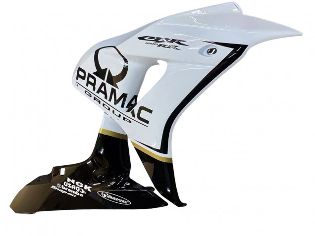 2006-2007 Honda CBR1000RR Motorcycle Fairings - White Glossy Black Pramac Canada
