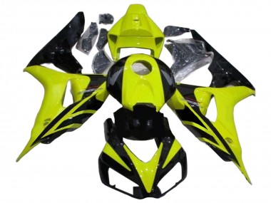 2006-2007 Honda CBR1000RR Motorcycle Fairings - Green Glossy Black Geometric Canada