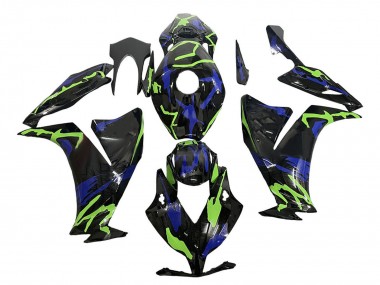 2012-2016 Honda CBR1000RR Motorcycle Fairings - Green Blue Glossy Black Canada