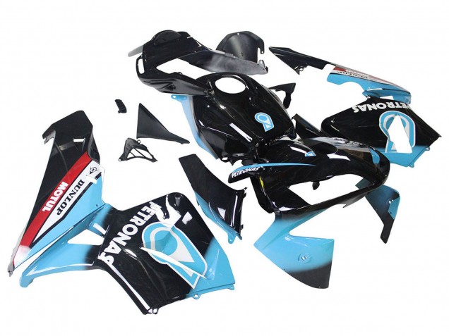 2003-2004 Honda CBR600RR Motorcycle Fairings - Light Blue Red Glossy Black Dunlop Canada