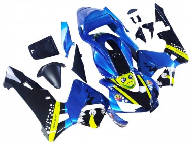 2003-2004 Honda CBR600RR Motorcycle Fairings - Blue Neon Yellow Glossy Black Shark Canada