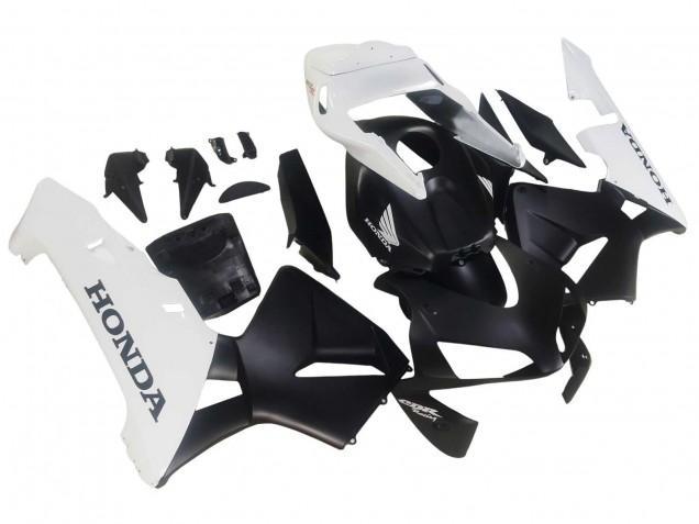2003-2004 Honda CBR600RR Motorcycle Fairings - White Matte Black Canada