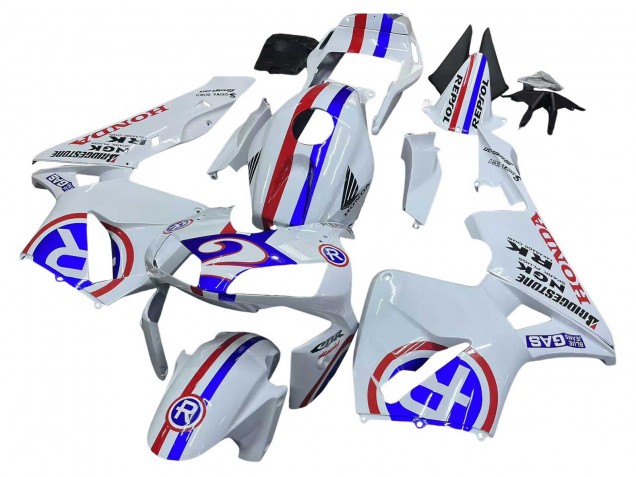 2003-2004 Honda CBR600RR Motorcycle Fairings - White Red Blue Canada