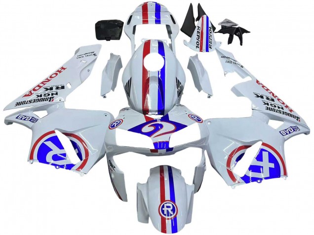 2003-2004 Honda CBR600RR Motorcycle Fairings - White Red Blue Canada