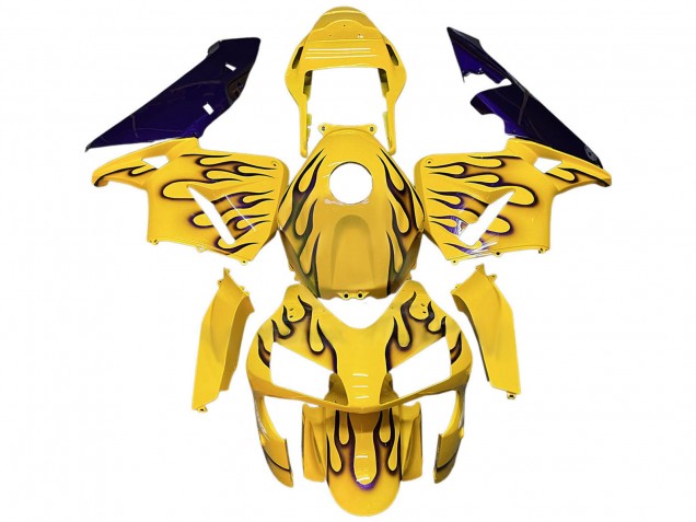 2003-2004 Honda CBR600RR Motorcycle Fairings - Yellow Black Flame Canada