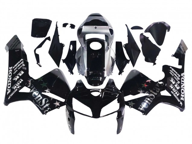 2005-2006 Honda CBR600RR Motorcycle Fairings - Black Silver SevenStars Canada