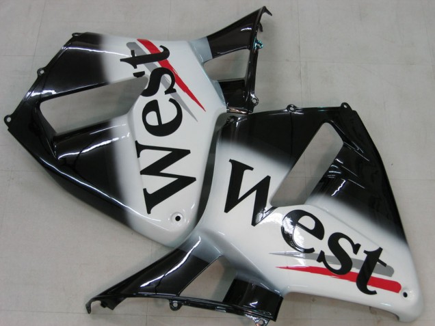 2005-2006 Honda CBR600RR Motorcycle Fairings - Glossy Black White West Canada