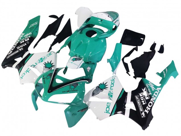 2005-2006 Honda CBR600RR Motorcycle Fairings - Light Green White Glossy Black Joe Rocket Canada