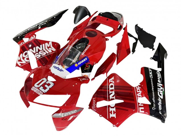 2005-2006 Honda CBR600RR Motorcycle Fairings - Red Black Valsir 03 Canada