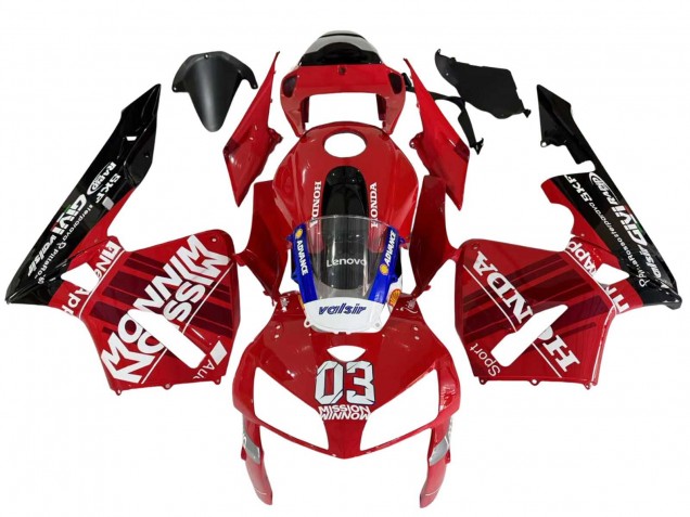 2005-2006 Honda CBR600RR Motorcycle Fairings - Red Black Valsir 03 Canada