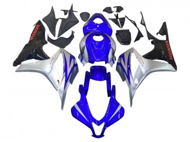 2007-2008 Honda CBR600RR Motorcycle Fairings - Silver Blue Glossy Black Racing Canada