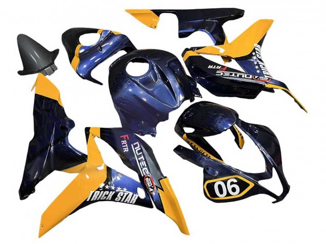 2007-2008 Honda CBR600RR Motorcycle Fairings - Orange Dark Blue Trick Star 06 Canada