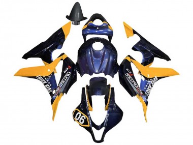 2007-2008 Honda CBR600RR Motorcycle Fairings - Orange Dark Blue Trick Star 06 Canada