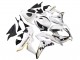2007-2008 Honda CBR600RR Motorcycle Fairing - White Gold Glossy Black Playboy Canada