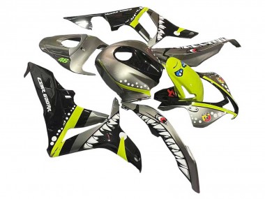 2007-2008 Honda CBR600RR Motorcycle Fairings - Grey Fluorescent Yellow Shark Canada