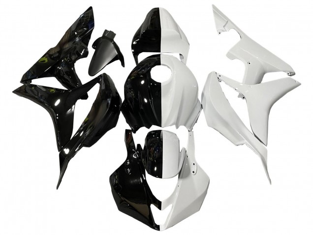 2007-2008 Honda CBR600RR Motorcycle Fairings - White Glossy Black Split Canada