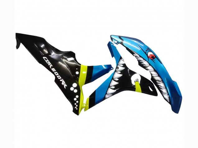 2007-2008 Honda CBR600RR Motorcycle Fairings - Green Yellow Glossy Black Shark 46 Canada