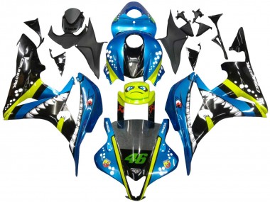 2007-2008 Honda CBR600RR Motorcycle Fairings - Green Yellow Glossy Black Shark 46 Canada