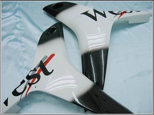 2007-2008 Honda CBR600RR Motorcycle Fairings - Glossy Black White West Canada