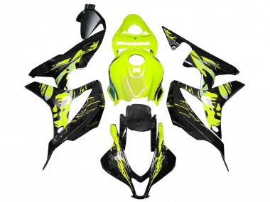 2007-2008 Honda CBR600RR Motorcycle Fairings - Yellow Glossy Black Canada