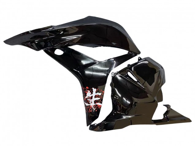 2009-2012 Honda CBR600RR Motorcycle Fairings - White Cherry Blossom Glossy Black Canada