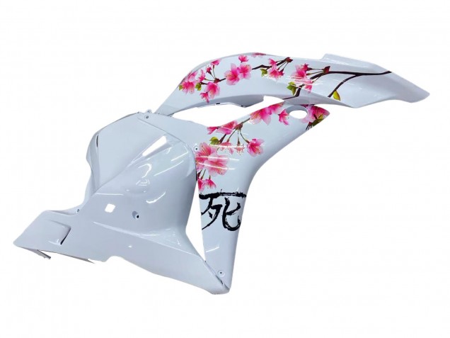2009-2012 Honda CBR600RR Motorcycle Fairings - White Cherry Blossom Glossy Black Canada