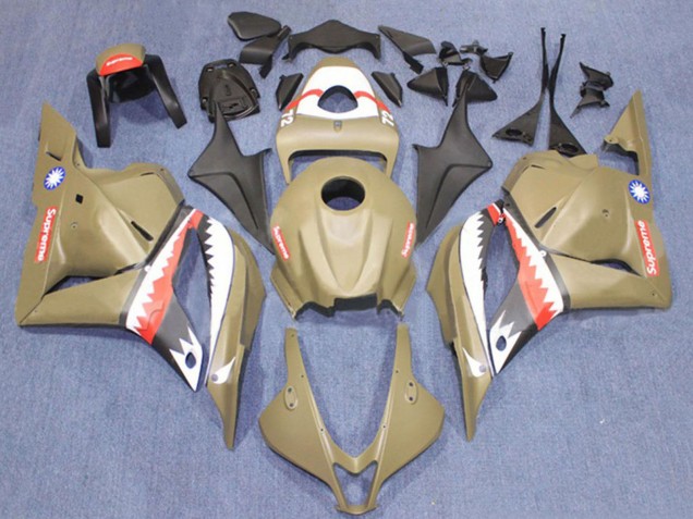 2009-2012 Honda CBR600RR Motorcycle Fairings - Brown White Red Shark Canada