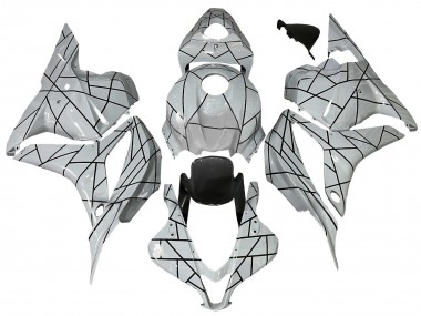 2009-2012 Honda CBR600RR Motorcycle Fairings - White Grey Black Lines Canada