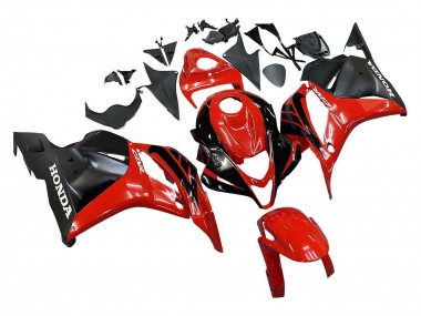 2009-2012 Honda CBR600RR Motorcycle Fairings - Red Glossy Black Matte Black Stripe Canada