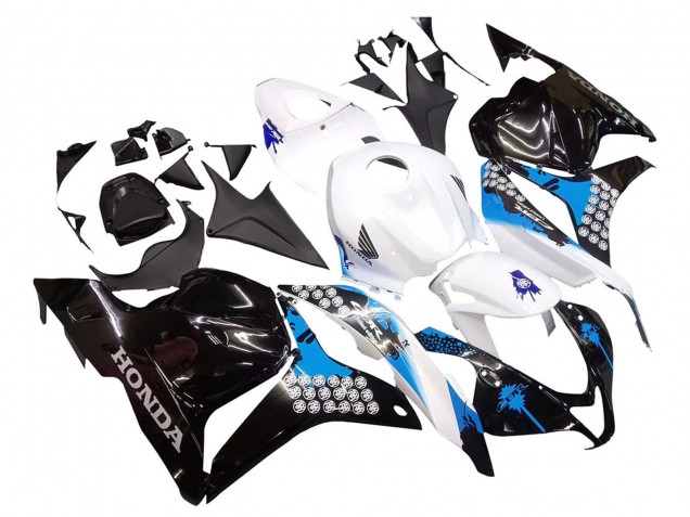 2009-2012 Honda CBR600RR Motorcycle Fairings Kit - White Blue Glossy Black Canada