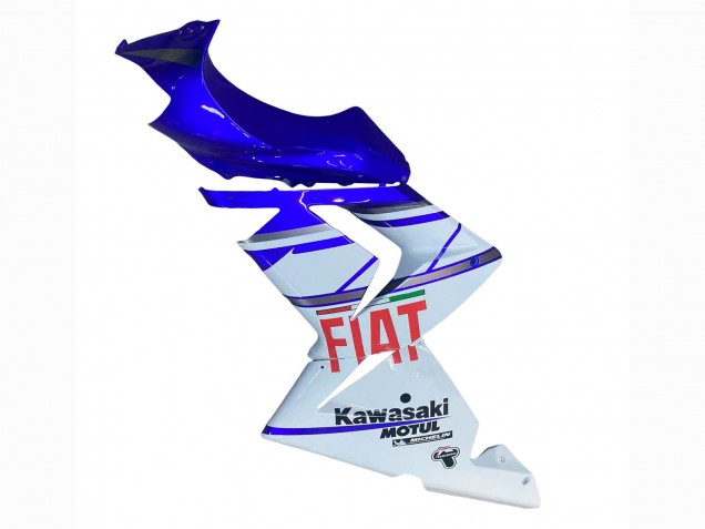 2004-2005 Kawasaki ZX10R Motorcycle Fairings - Glossy Blue White Fiat Motul Canada