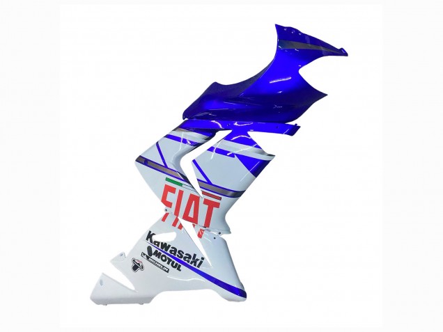 2004-2005 Kawasaki ZX10R Motorcycle Fairings - Glossy Blue White Fiat Motul Canada