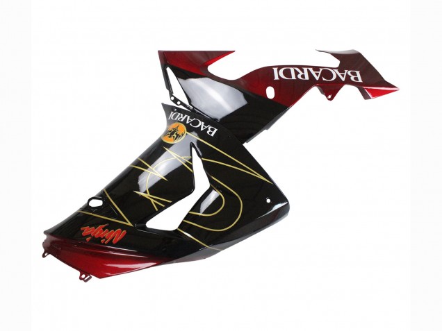 2006-2007 Kawasaki ZX10R Motorcycle Fairings - Black Red Gold BACARDI Canada