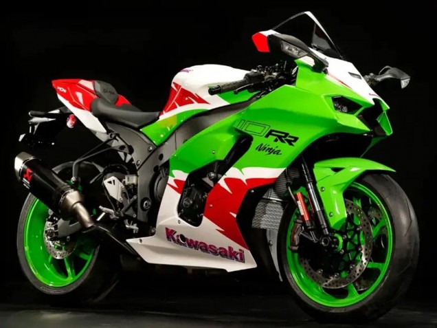 2021-2025 Kawasaki ZX10R Motorcycle Fairings - White Green Red Canada