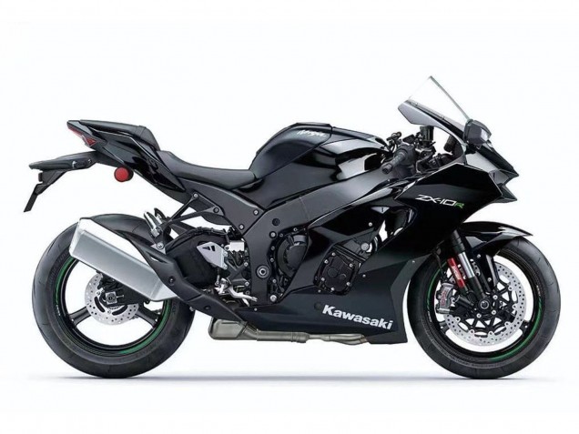 2021-2025 Kawasaki ZX10R Motorcycle Fairings - Black White Green Decal Canada