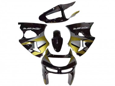 1998-1999 Kawasaki ZX6R Motorcycle Fairings - Glossy Black Silver Yellow Canada